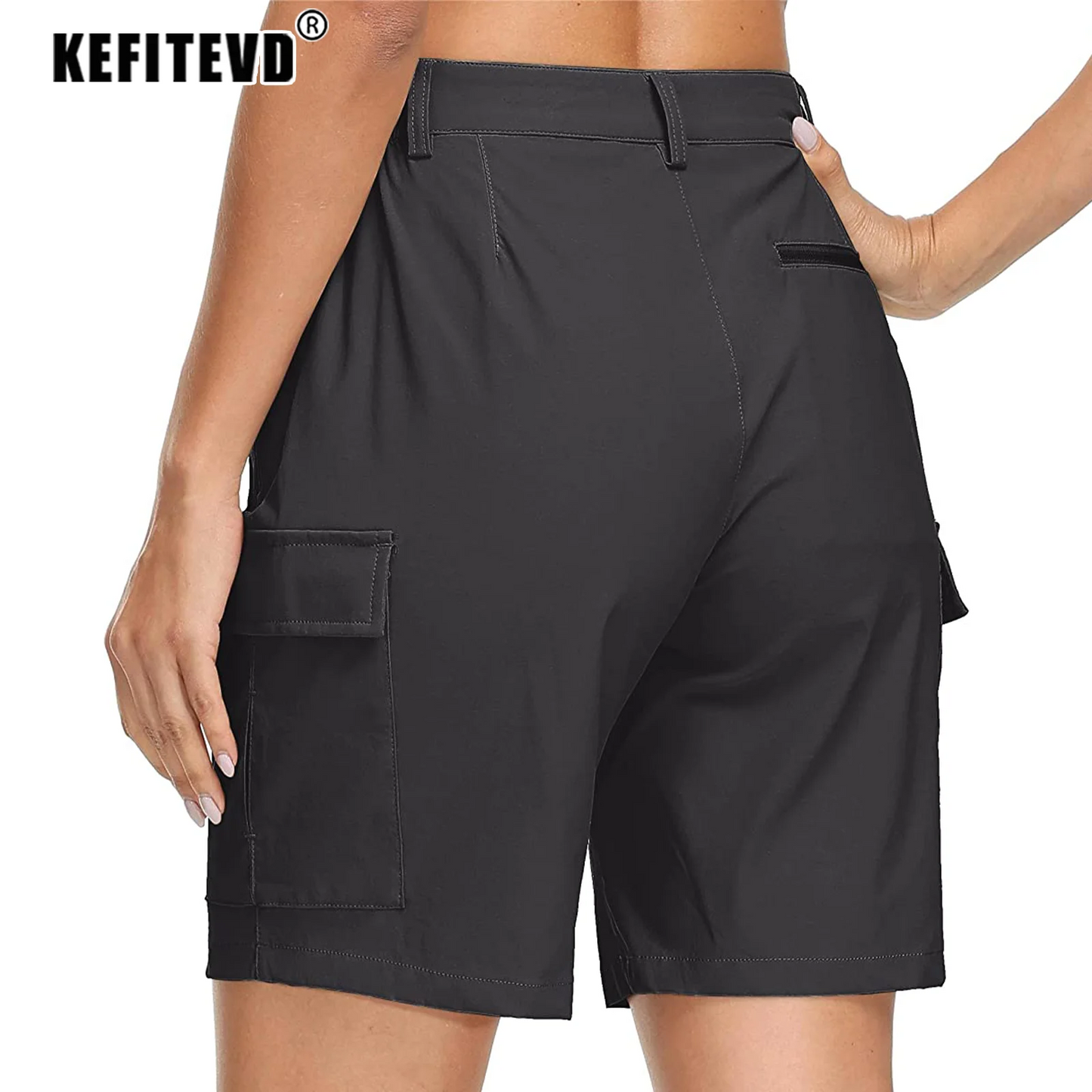 Women's Quick-Dry Hiking Shorts - Waterproof, Lightweight Cargo Shorts with Multi Pockets for Trekking & Camping