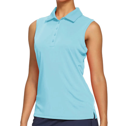 Womens Polo Sleeveless Shirts UPF 50+ Quick Dry Tank Tops