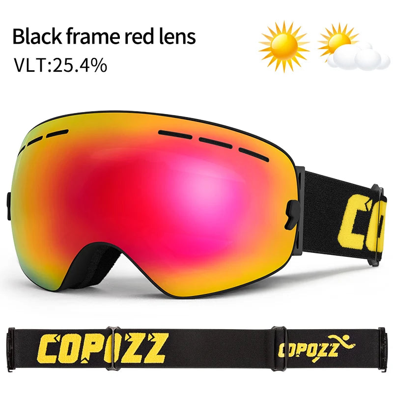 Unisex Anti-Fog UV400 Ski Goggles
