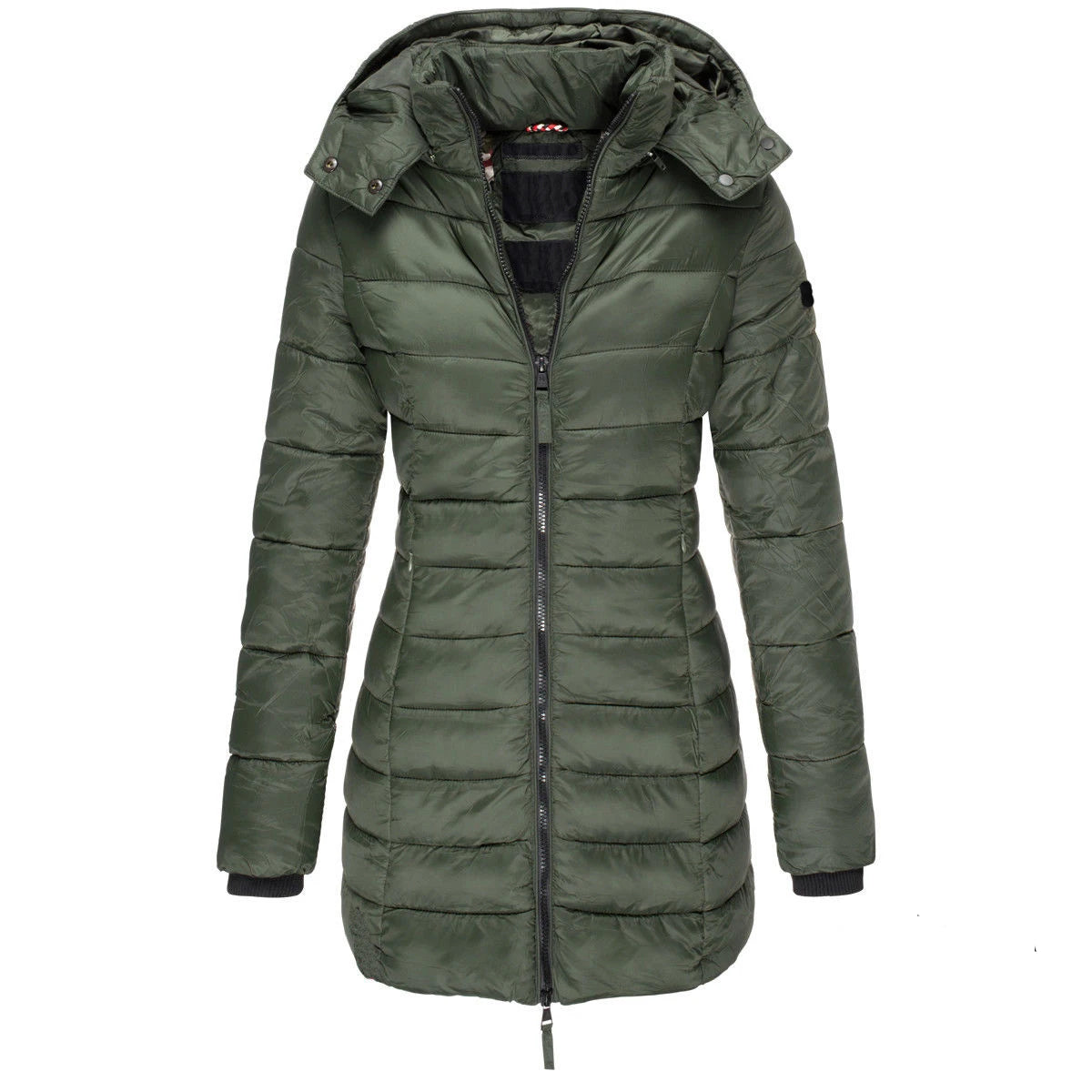 Winter Jackets for Women Zipper Hooded Cotton Padded Coat