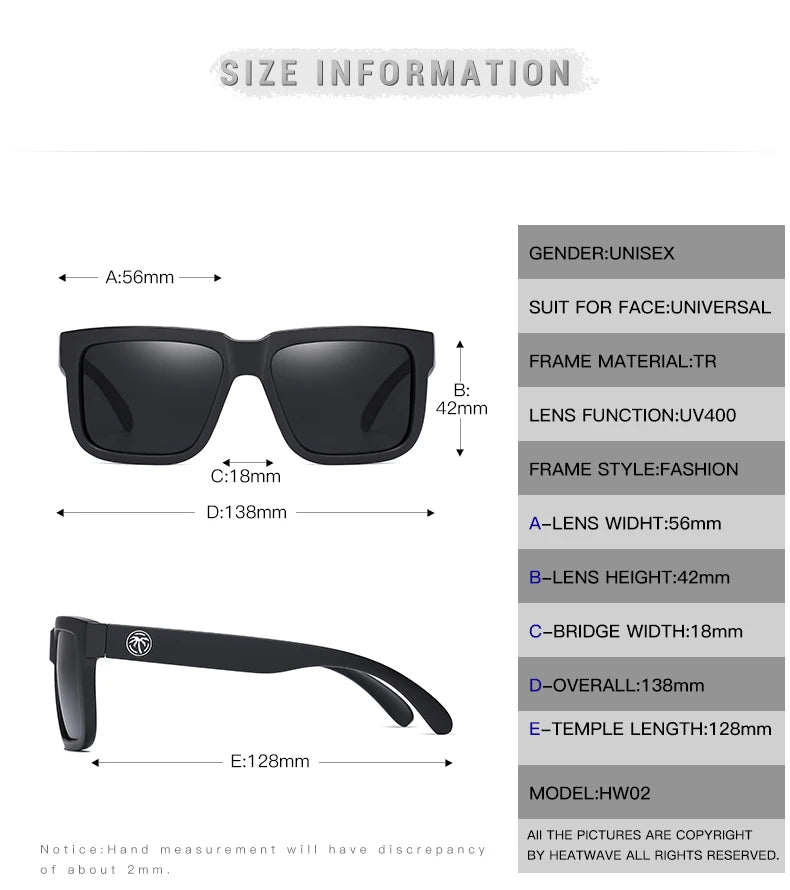 New Luxury Brand Mirrored Polarized Heat Wave Sunglasses