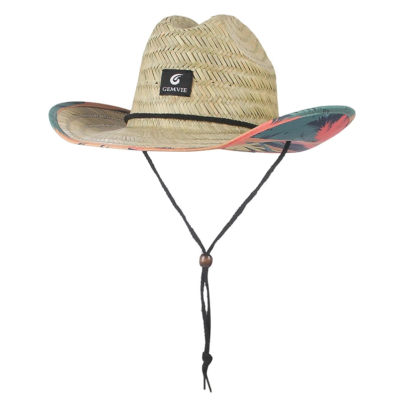 GEMVIE Fashion Women Lifeguard Hat Beach Straw Hat Summer