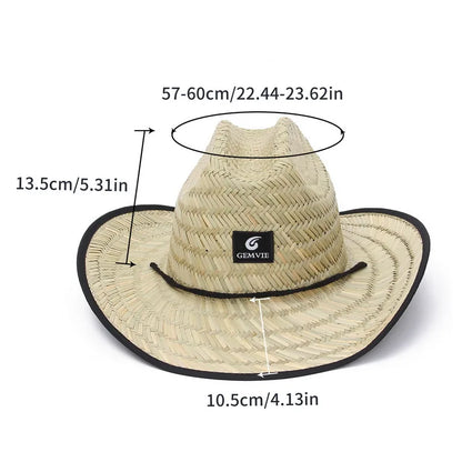 GEMVIE Fashion Women Lifeguard Hat Beach Straw Hat Summer