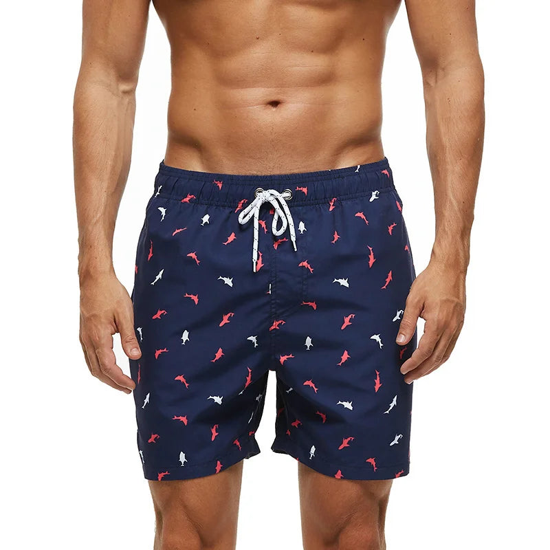 DATIFER Summer Men Beach Print Shorts Surfing Swimwear