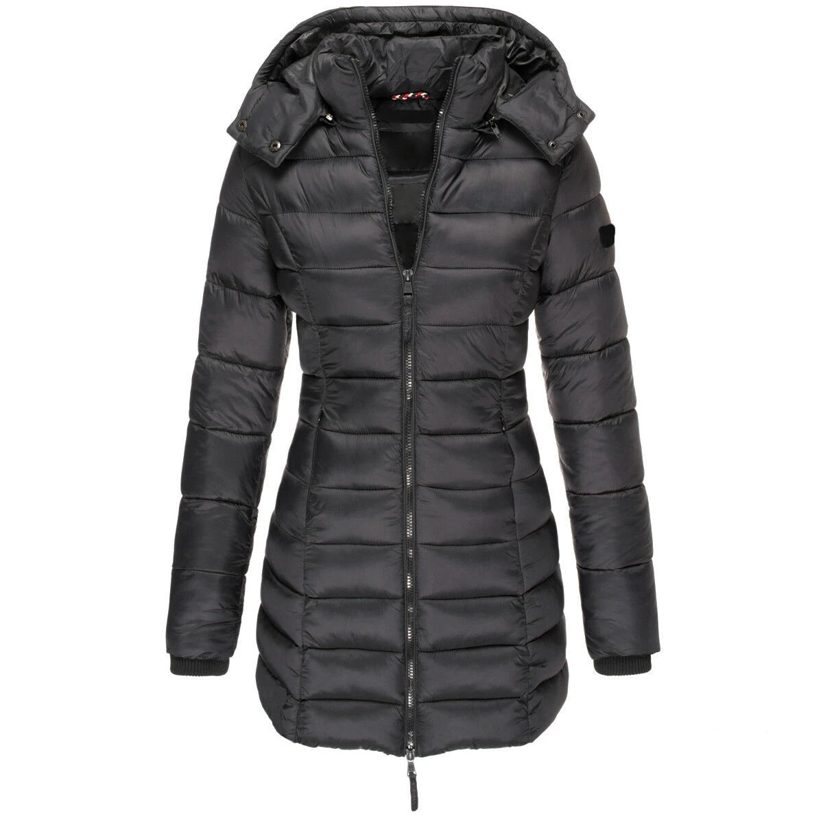 Winter Jackets for Women Zipper Hooded Cotton Padded Coat