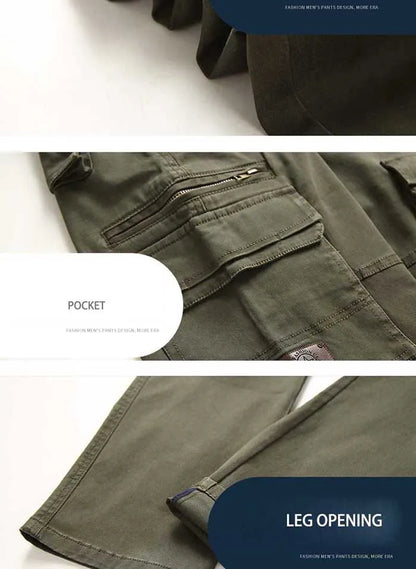 Trendy Men Cargo Pants Multi Pockets Cotton Joggers