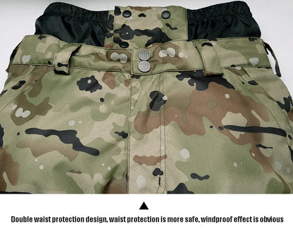 New Mens Camouflage Ski Suit Waterproof Breathable Set