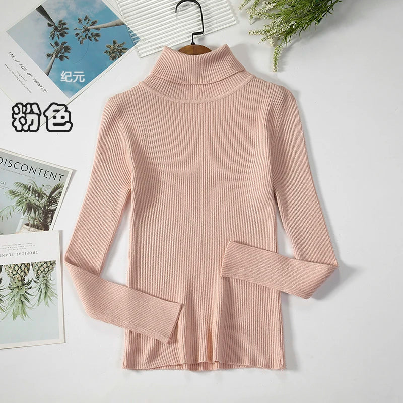 Bornladies Basic Turtleneck Women Sweaters Autumn Winter Tops