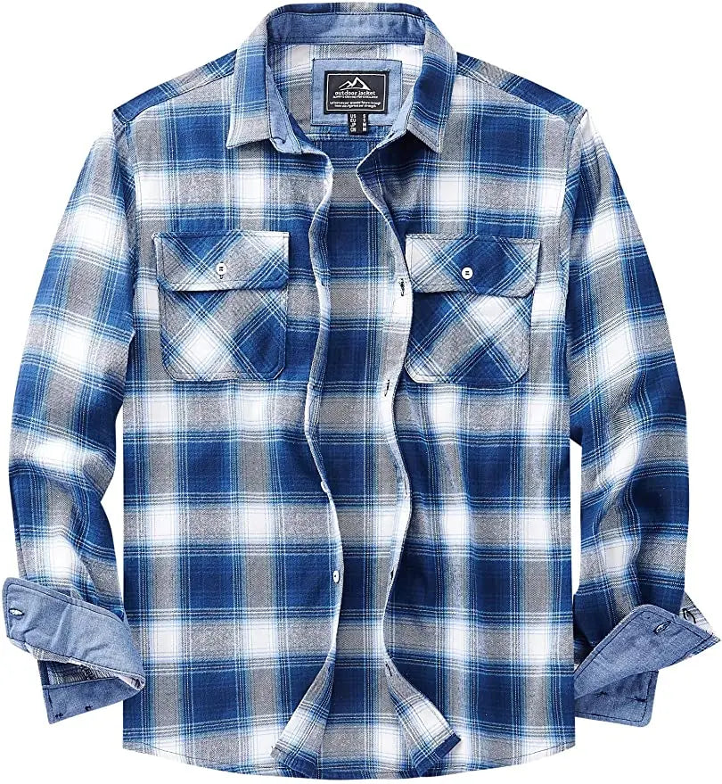 Oversize Casual Cotton Plaid Button Down Shirt