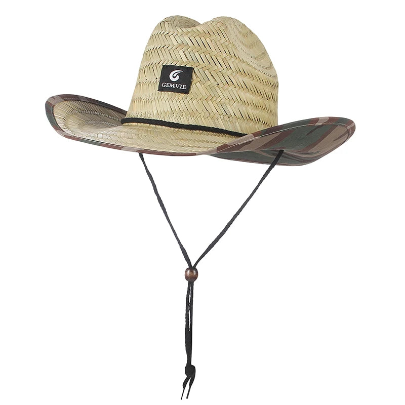 GEMVIE Fashion Women Lifeguard Hat Beach Straw Hat Summer