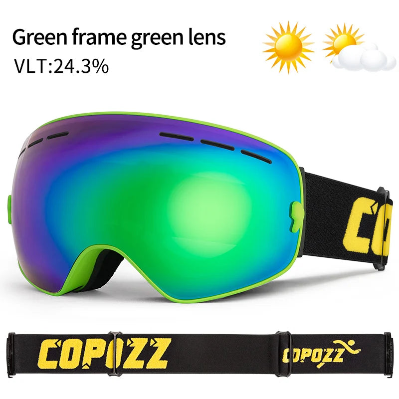 Unisex Anti-Fog UV400 Ski Goggles