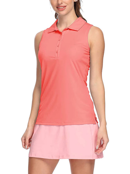 Womens Polo Sleeveless Shirts UPF 50+ Quick Dry Tank Tops