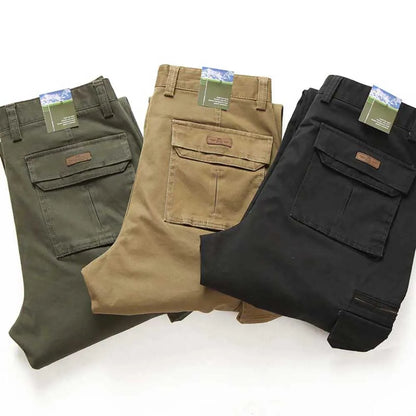 Trendy Men Cargo Pants Multi Pockets Cotton Joggers