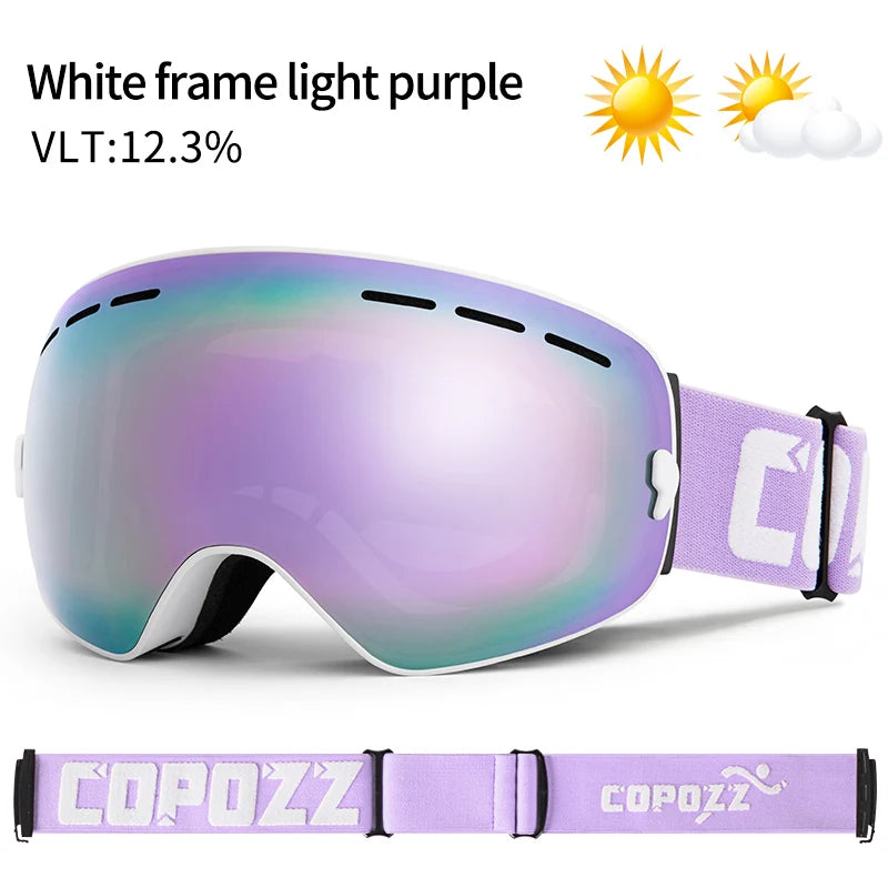 Unisex Anti-Fog UV400 Ski Goggles