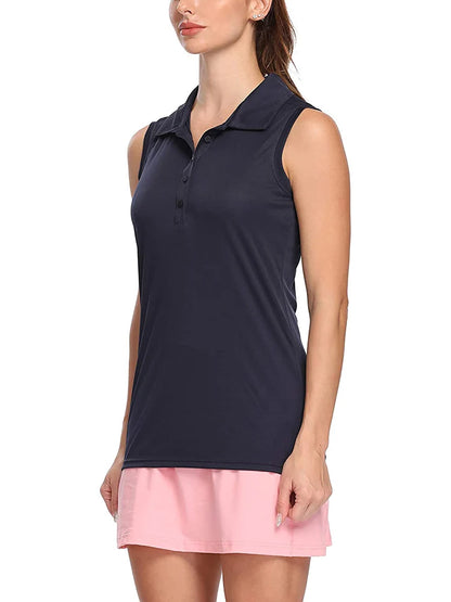 Womens Polo Sleeveless Shirts UPF 50+ Quick Dry Tank Tops