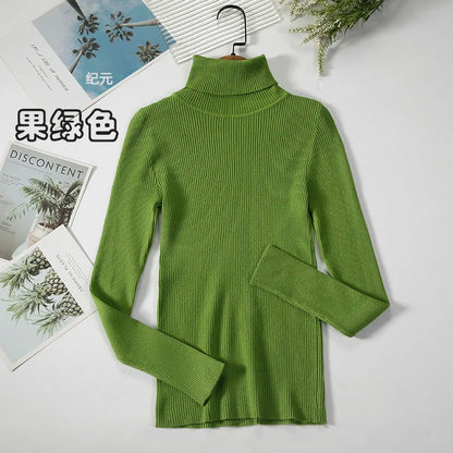 Bornladies Basic Turtleneck Women Sweaters Autumn Winter Tops