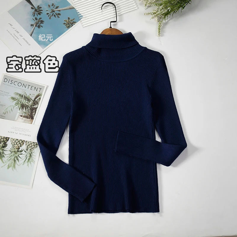 Bornladies Basic Turtleneck Women Sweaters Autumn Winter Tops