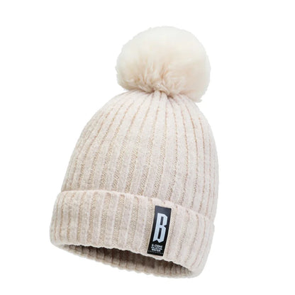 Winter Hats for Woman Chenille Ball Knitted Beanie Cap