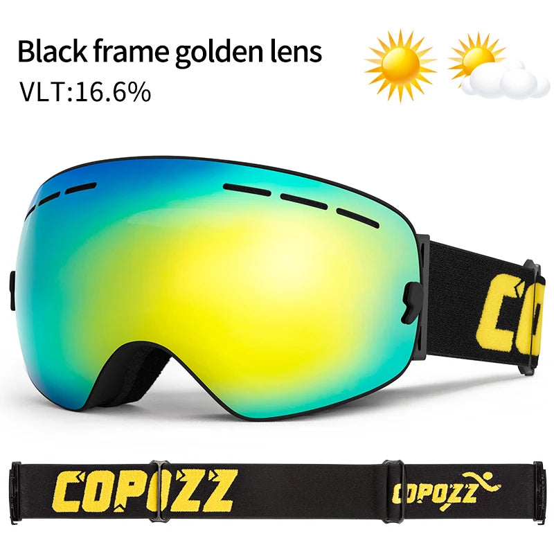 Unisex Anti-Fog UV400 Ski Goggles