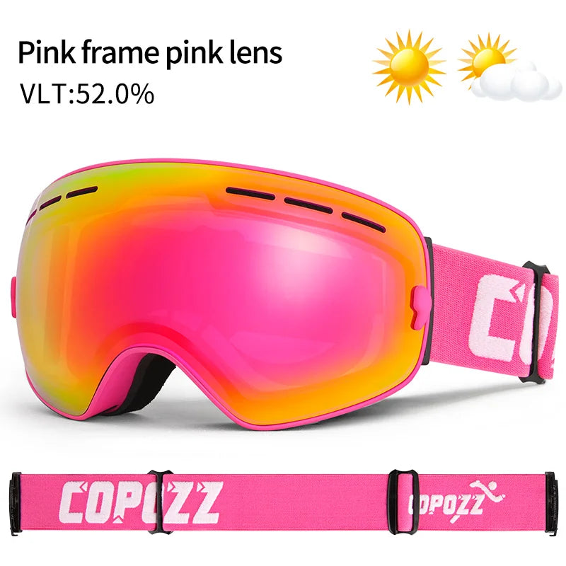 Unisex Anti-Fog UV400 Ski Goggles