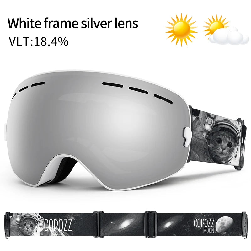 Unisex Anti-Fog UV400 Ski Goggles