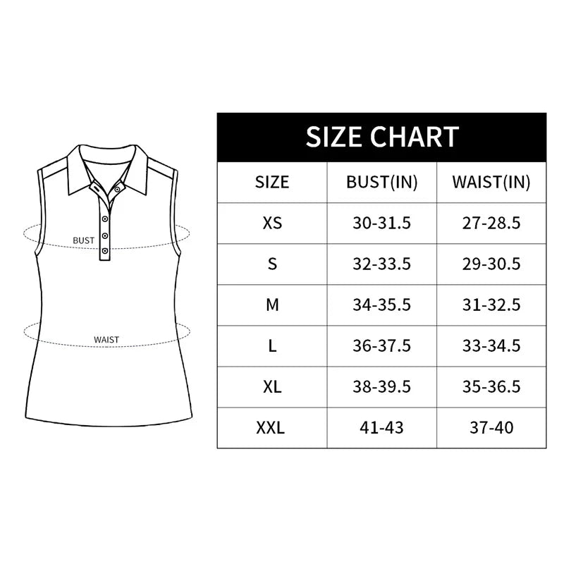 Womens Polo Sleeveless Shirts UPF 50+ Quick Dry Tank Tops