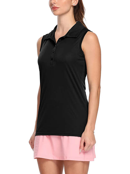 Womens Polo Sleeveless Shirts UPF 50+ Quick Dry Tank Tops