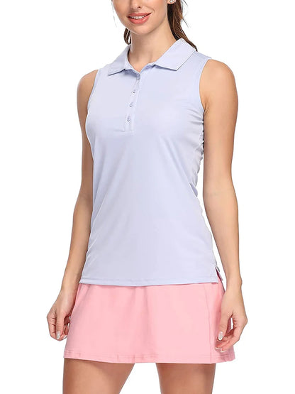 Womens Polo Sleeveless Shirts UPF 50+ Quick Dry Tank Tops