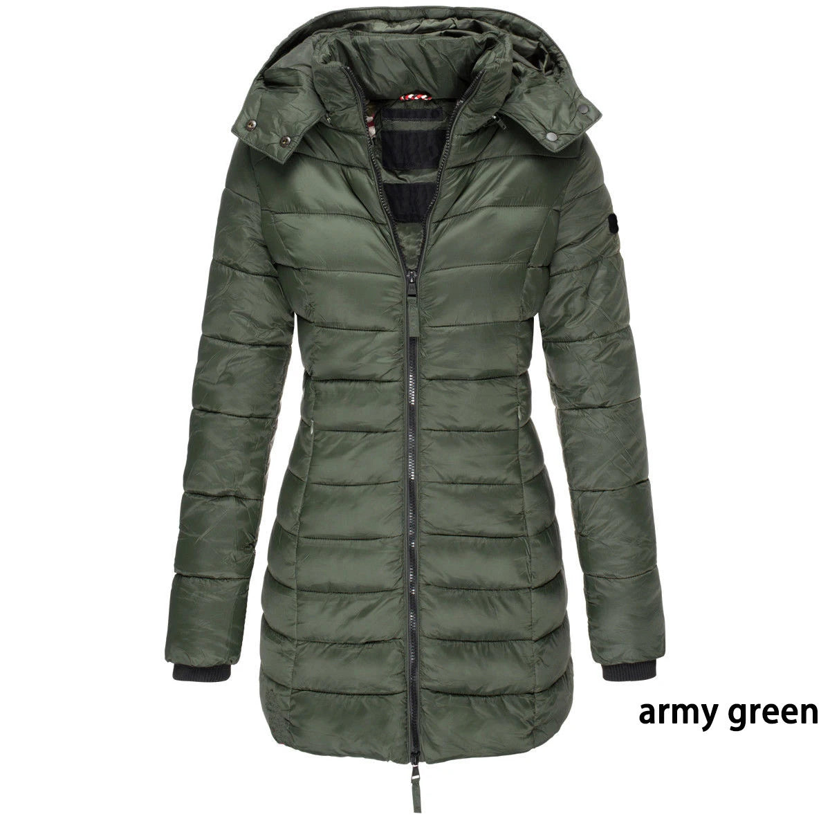 Winter Jackets for Women Zipper Hooded Cotton Padded Coat