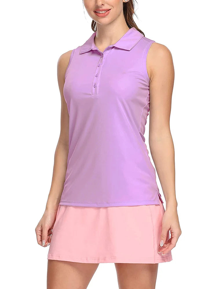 Womens Polo Sleeveless Shirts UPF 50+ Quick Dry Tank Tops