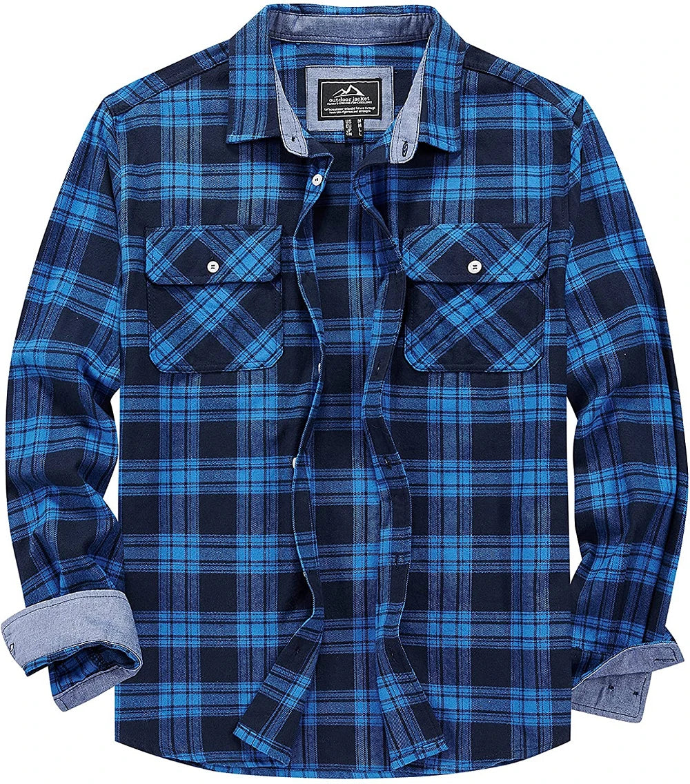 Oversize Casual Cotton Plaid Button Down Shirt