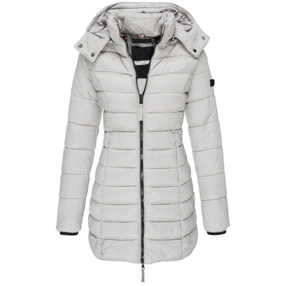 Winter Jackets for Women Zipper Hooded Cotton Padded Coat