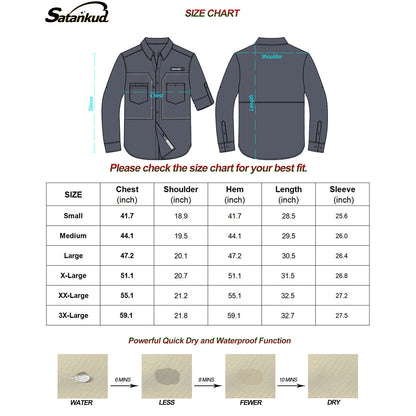 Men's UPF 50+ Long Sleeve Fishing Shirt with Zipper Pocket