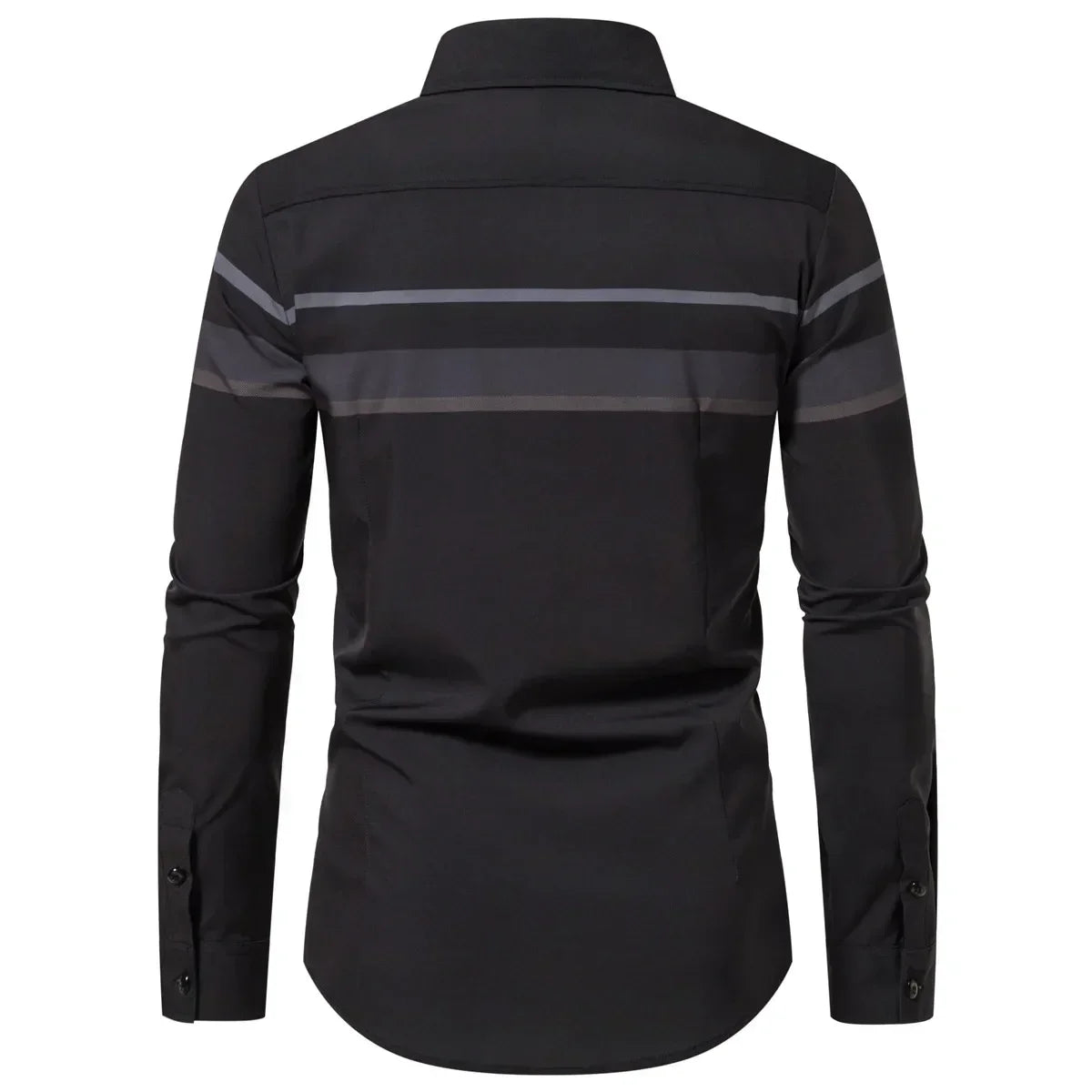 Men's New Spring Summer Long Sleeve Shirt Stripes Fashion