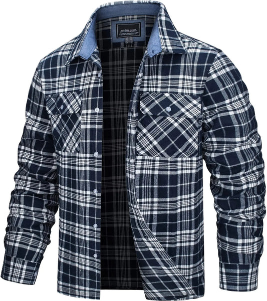 TACVASEN Oversize Lightweight Shirt Jacket Mens Flannel Shirt