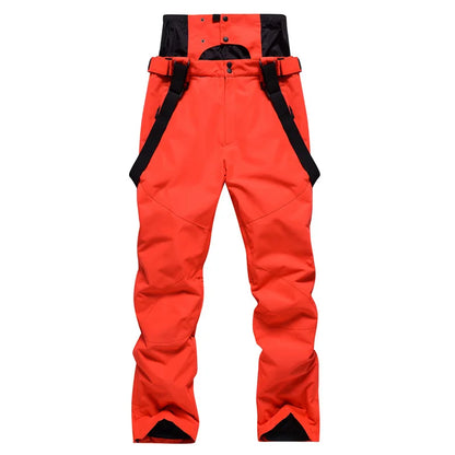 New Men Women Suspenders Ski Pants Windproof Waterproof Warm