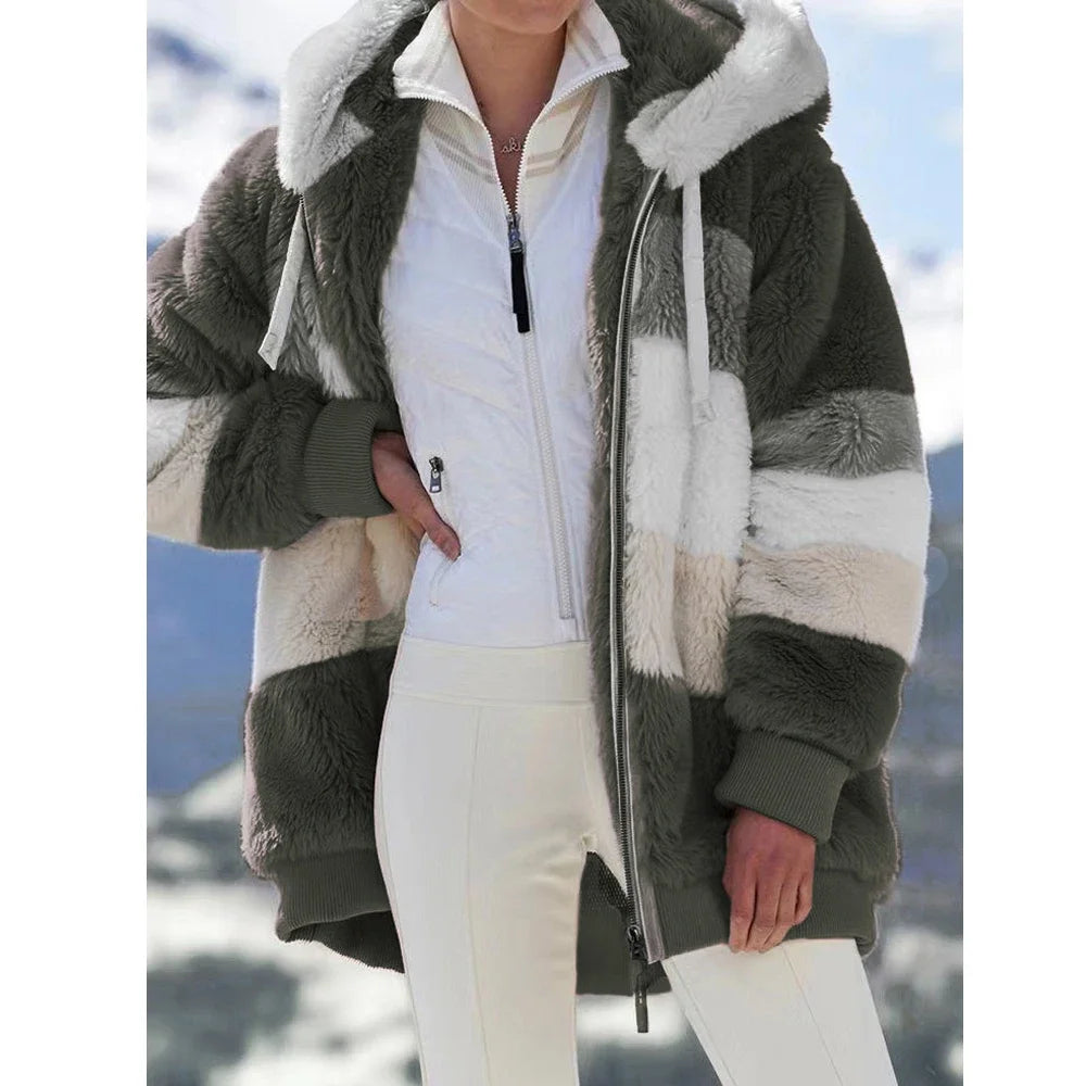 Winter Fashion Women's Coat 2024 Hooded Zipper Jacket