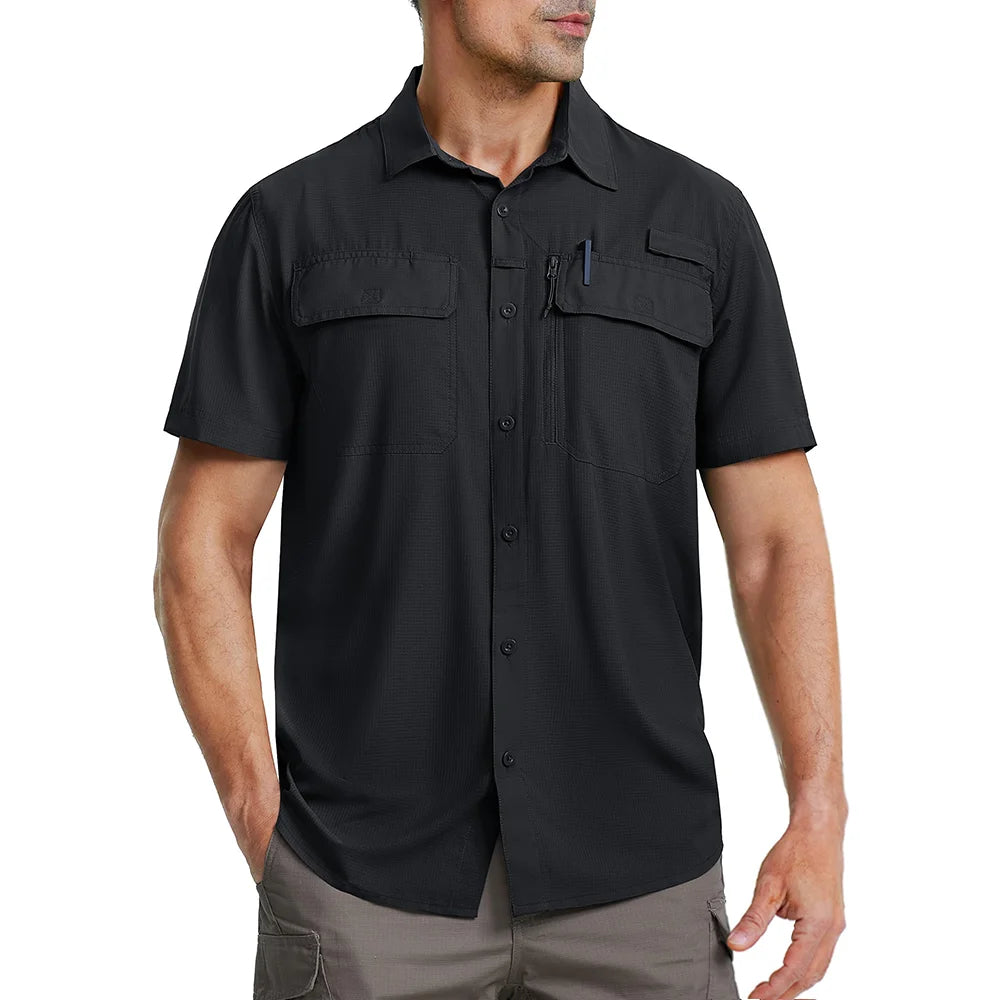 Quick Dry Short Sleeve Shirts Men's UPF 50+ Sun Protection