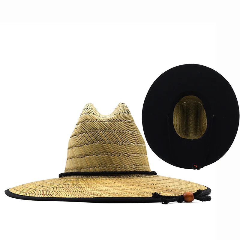 Men Women New Handwork Lifeguard Straw Summer Hat