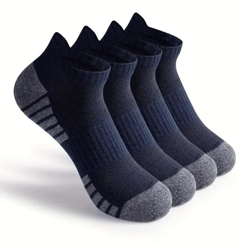 4 Pairs Men's Casual Breathable Moisture Wicking Socks