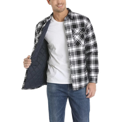 MAGCOMSEN Men's Plaid Flannel Jacket Warm Thick Long Sleeve