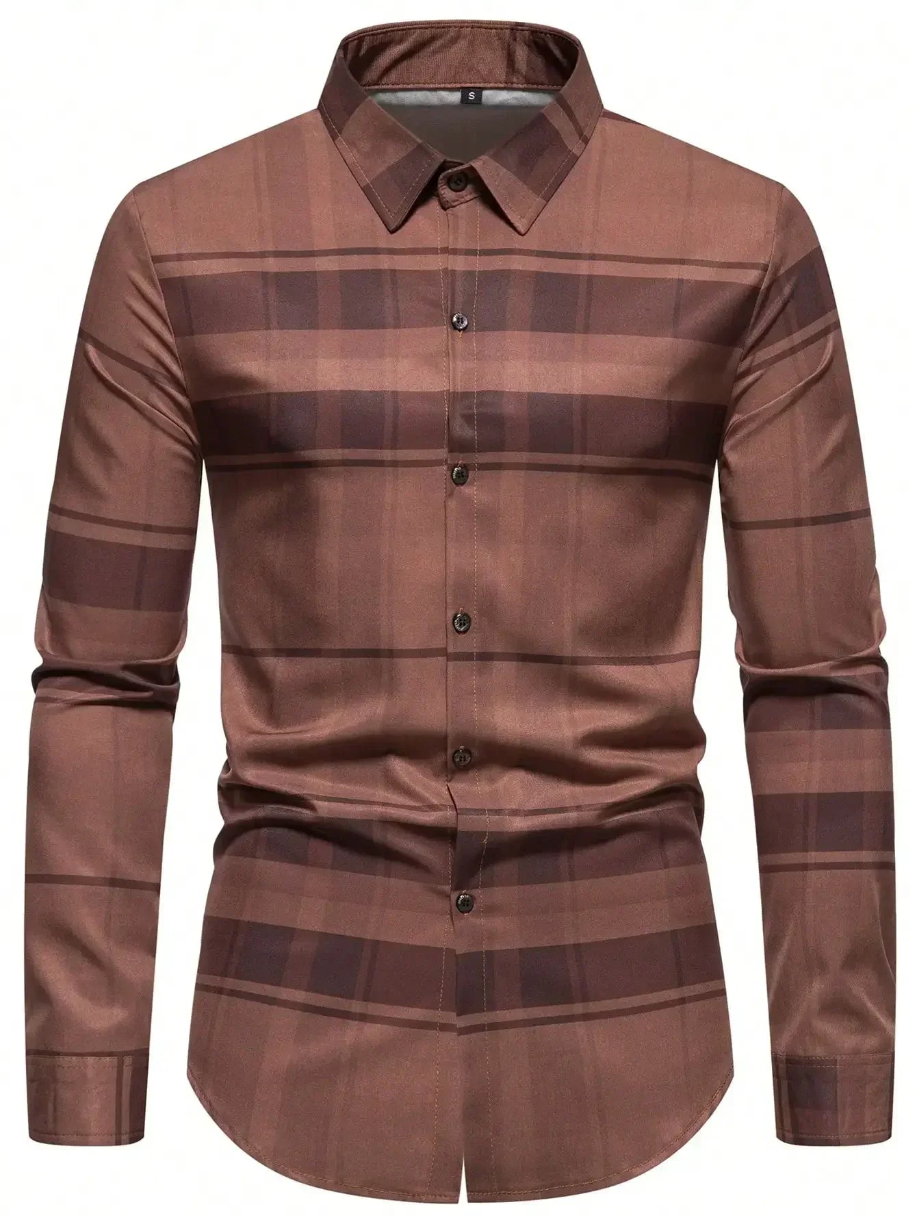 Men's New Spring Summer Long Sleeve Shirt Stripes Fashion