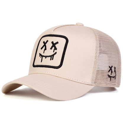 Unisex XX Smiling Face Embroidery Baseball Net Caps