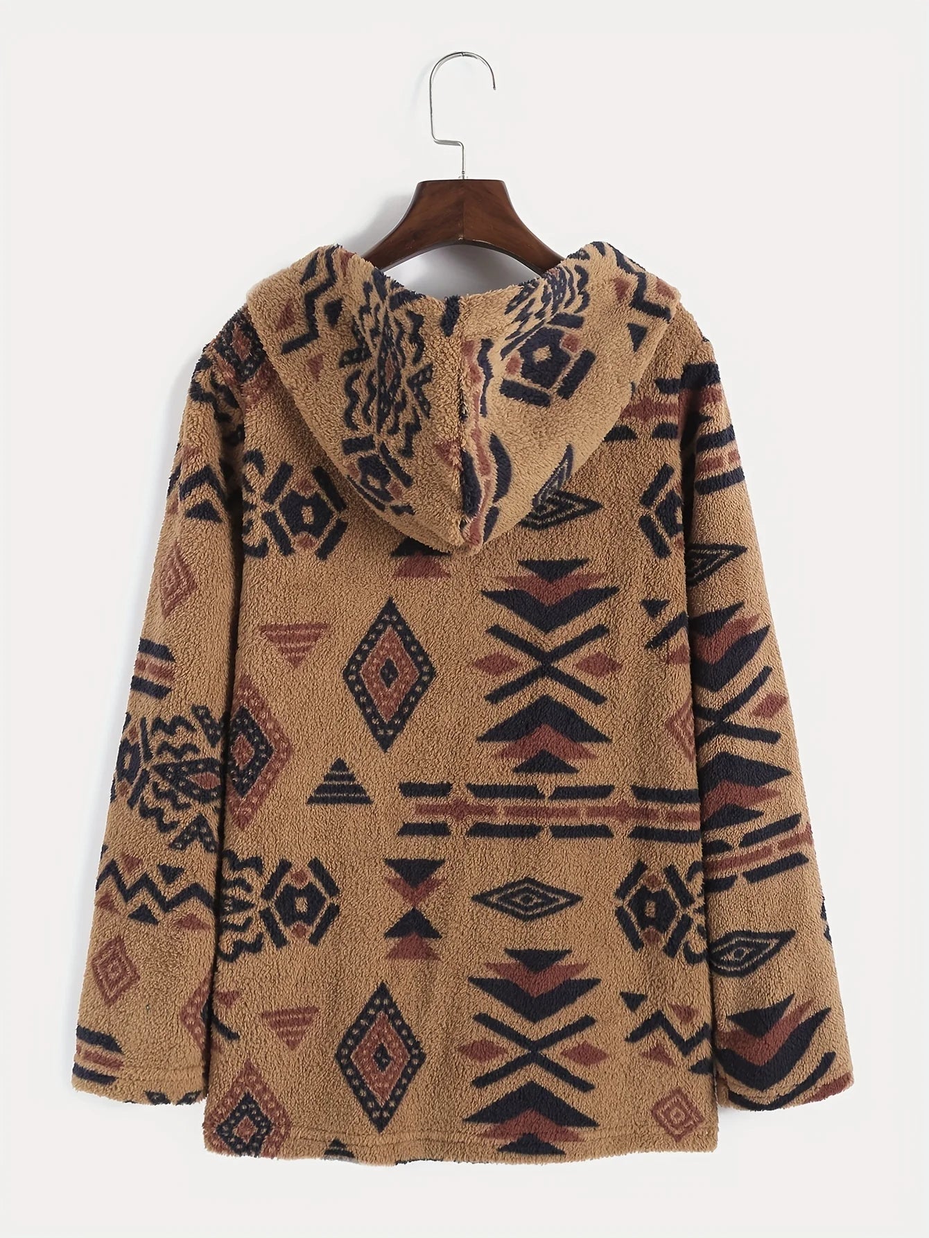 Women's Aztec National Printing Plush Coat for Ladies