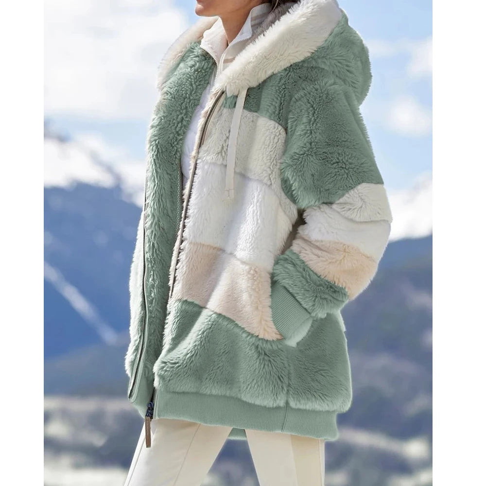 Winter Fashion Women's Coat 2024 Hooded Zipper Jacket