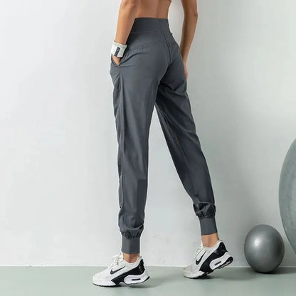 Fabric Drawstring Joggers Women Quick Dry Athletic Pants