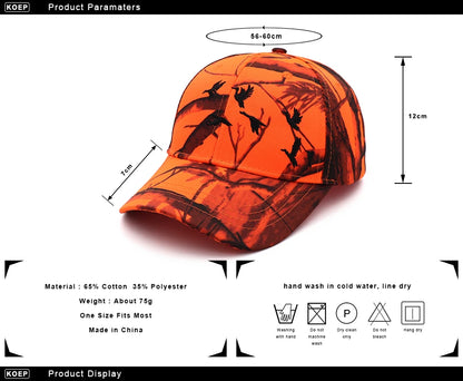 KOEP New Tree Orange Camo Baseball Cap for Men Fishing Hunting