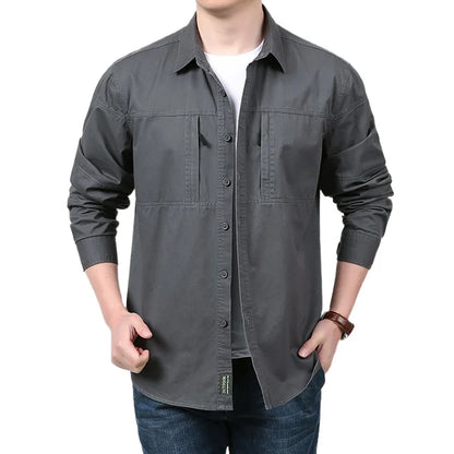 Men's Tactical Long-sleeved Shirts Quick-drying Multi-pocket T-shirt