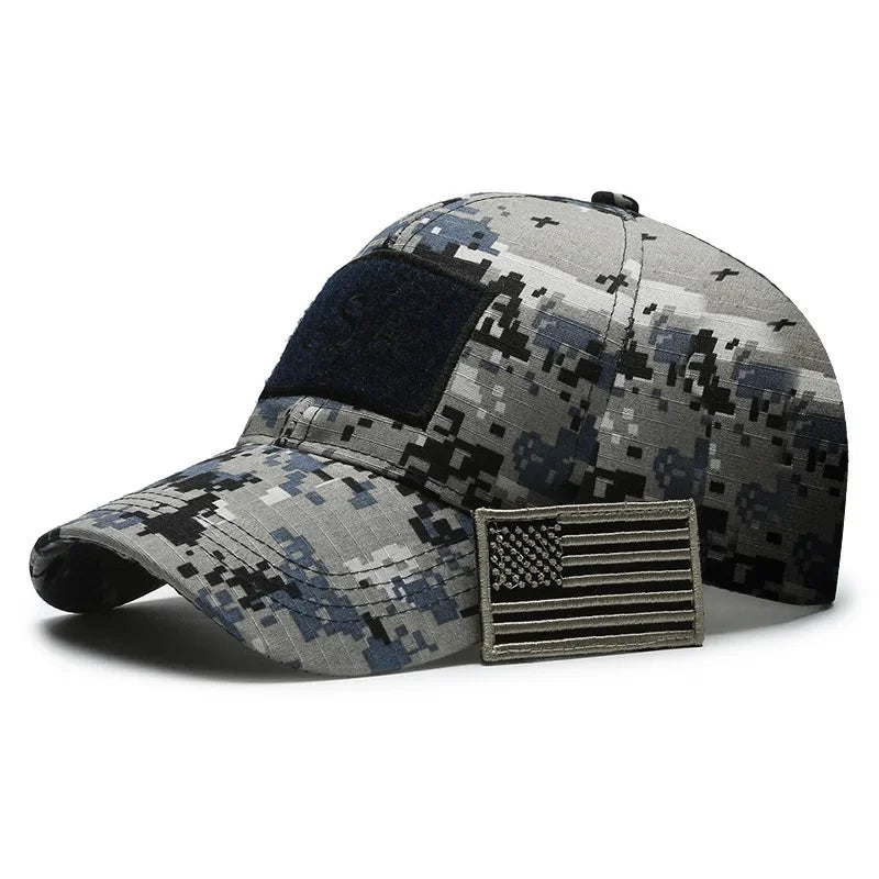 2024 American Flag Camouflage Sticker Embroidered Cap