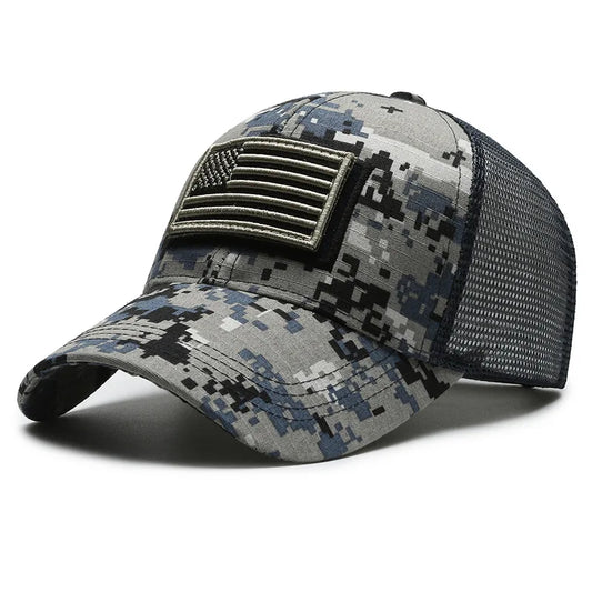 2024 American Flag Camouflage Sticker Embroidered Cap